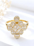 Baguette Cut Cluster Diamond and 18k Yellow Gold Ring